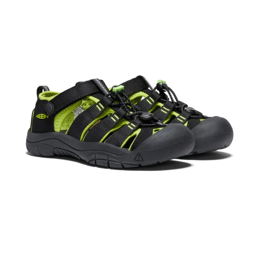 Kids KEEN Sandals<Big Kids' Newport H2 | Black/Lime Green