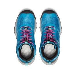 Kids KEEN Boots<Big Kids' Wanduro Waterproof Boot | Fjord Blue/Fuchsia Purple