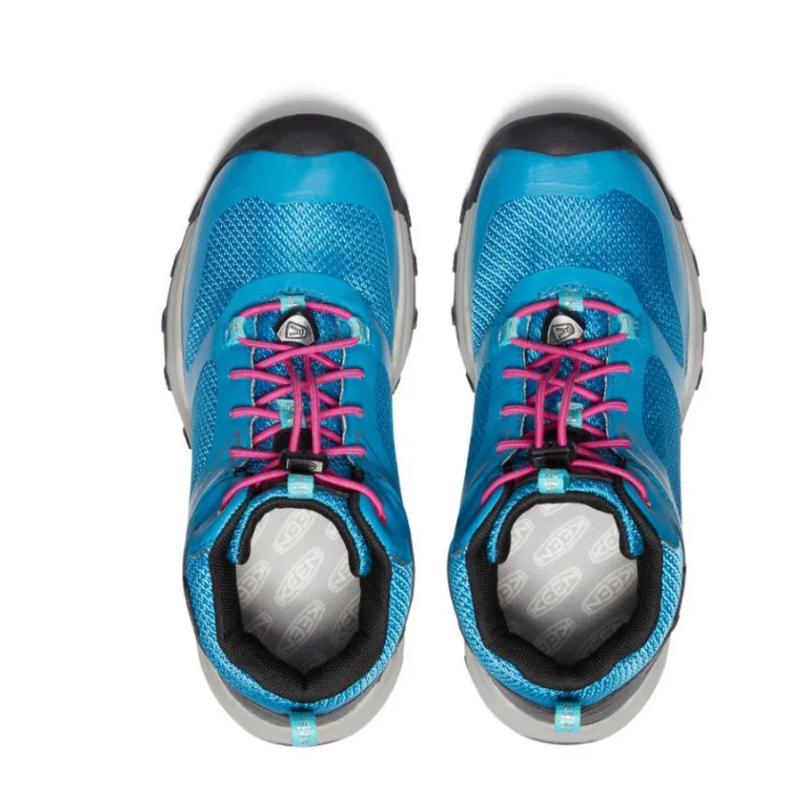 Kids KEEN Boots<Big Kids' Wanduro Waterproof Boot | Fjord Blue/Fuchsia Purple