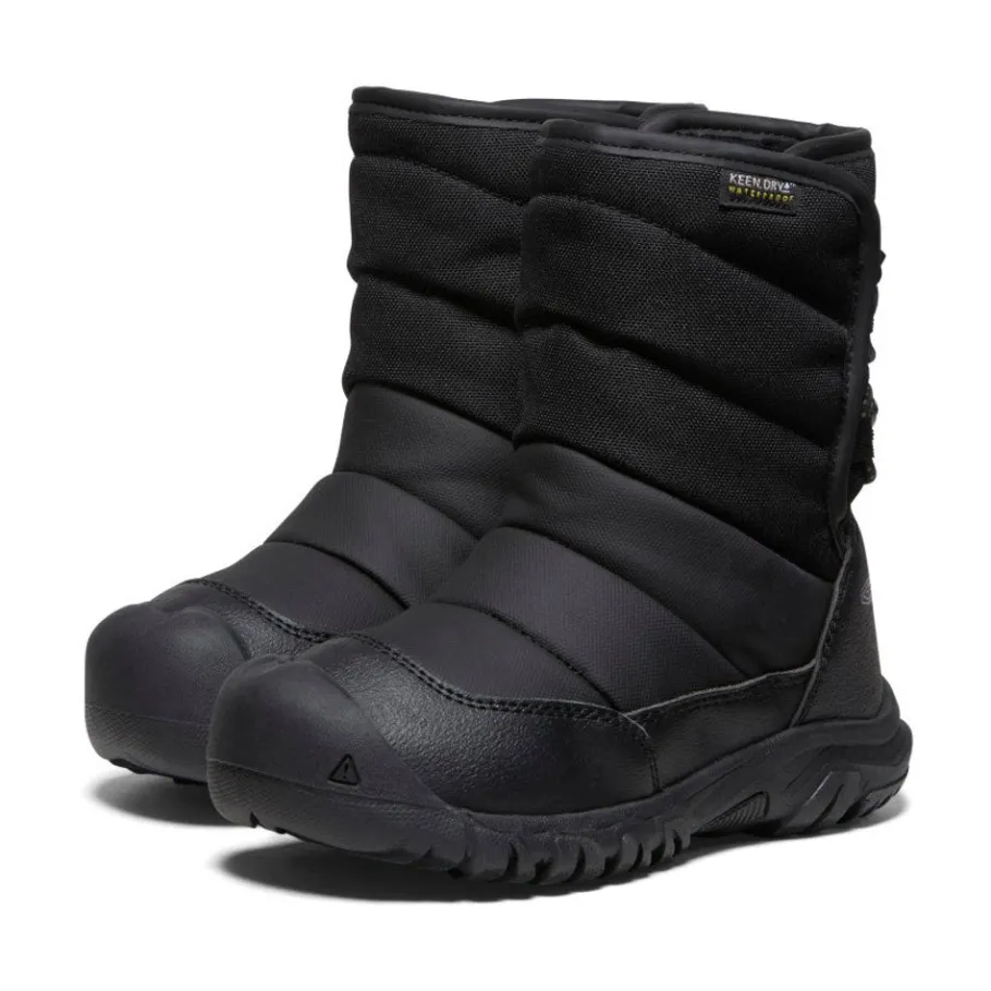 Kids KEEN Boots<Little Kids' Puffrider Waterproof Winter Boot | Black/Steel Grey