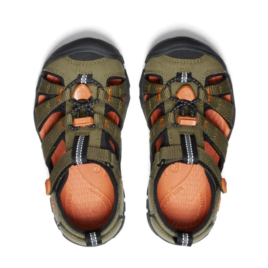 Kids KEEN Sandals<Little Kids' Seacamp Ii Cnx | Dark Olive/Gold Flame