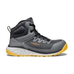 Men KEEN Work Boots & Shoes<Men'S Arvada Mid Work Sneaker (Carbon-Fiber Toe) | Black/ Yellow
