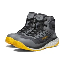 Men KEEN Work Boots & Shoes<Men'S Arvada Mid Work Sneaker (Carbon-Fiber Toe) | Black/ Yellow