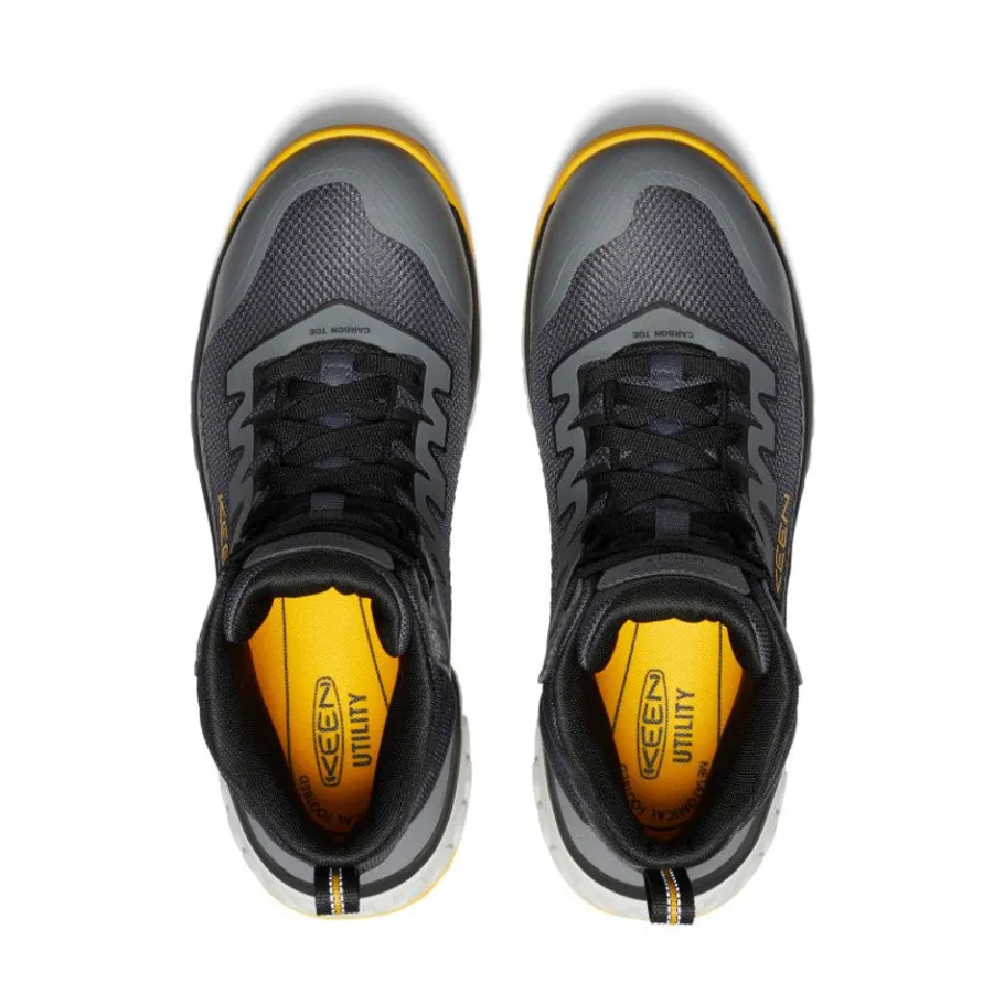 Men KEEN Work Boots & Shoes<Men'S Arvada Mid Work Sneaker (Carbon-Fiber Toe) | Black/ Yellow