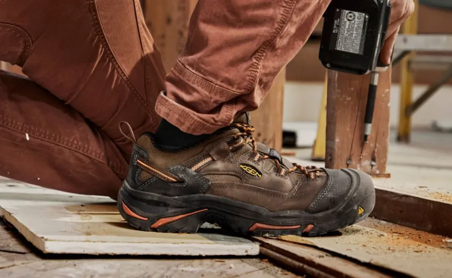 Men KEEN Work Boots & Shoes<Men'S Braddock Low (Soft Toe) | Cascade/Orange Ochre