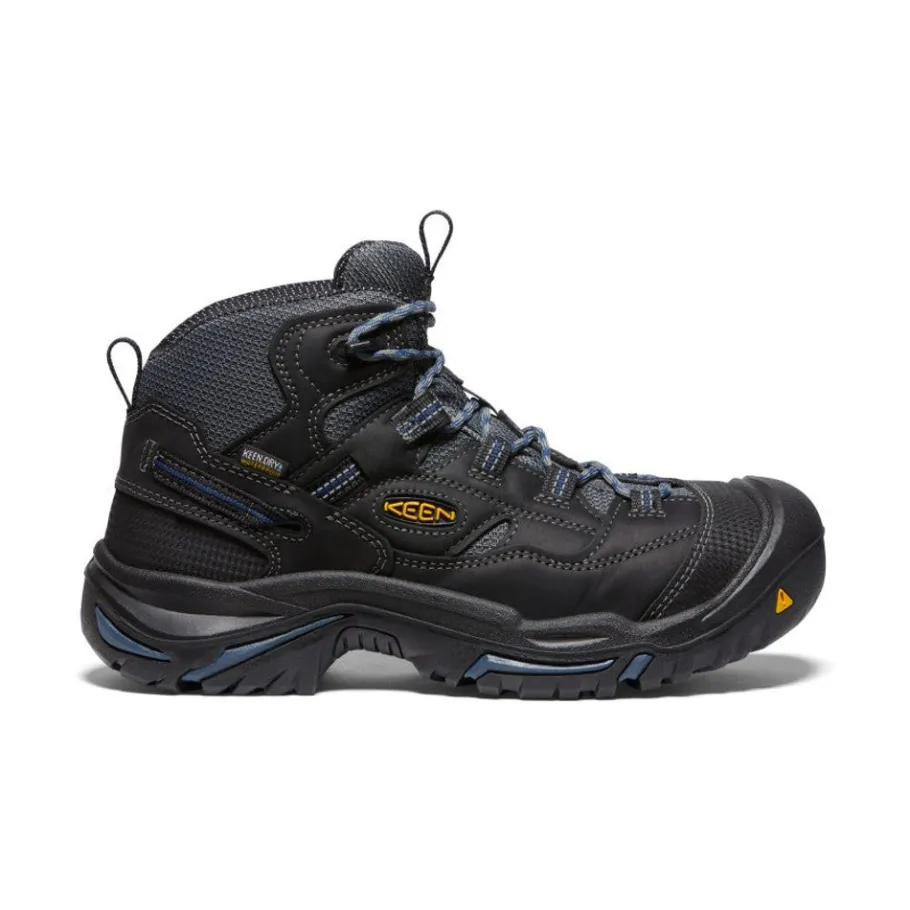 Men KEEN Work Boots & Shoes<Men'S Braddock Waterproof Mid (Soft Toe) | Raven/Estate Blue