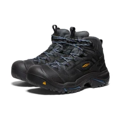 Men KEEN Work Boots & Shoes<Men'S Braddock Waterproof Mid (Soft Toe) | Raven/Estate Blue