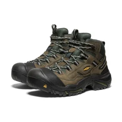 Men KEEN Work Boots & Shoes<Men'S Braddock Waterproof Mid (Steel Toe) | Gargoyle/Forest Night