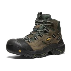 Men KEEN Work Boots & Shoes<Men'S Braddock Waterproof Mid (Steel Toe) | Gargoyle/Forest Night