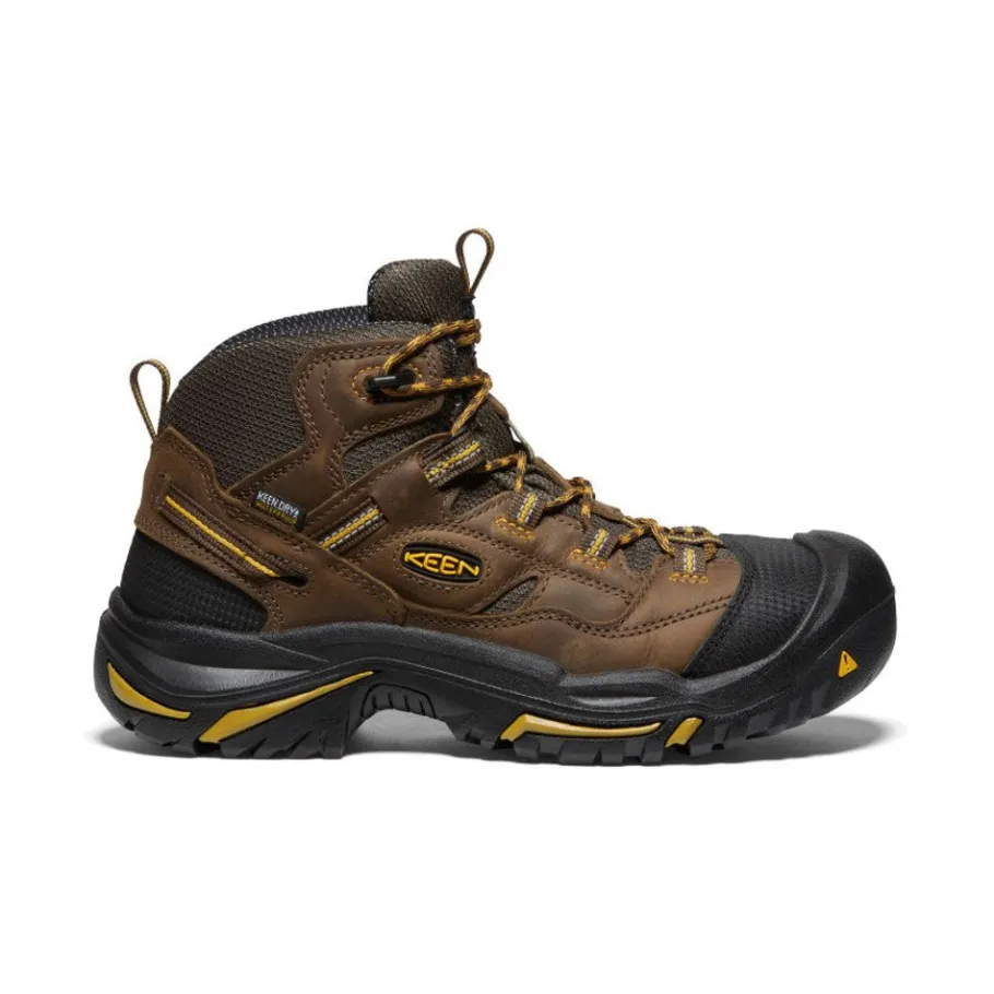 Men KEEN Work Boots & Shoes<Men'S Braddock Waterproof Mid (Steel Toe) | Cascade Brown/Tawny Olive