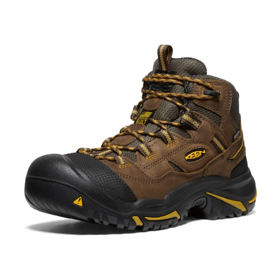 Men KEEN Work Boots & Shoes<Men'S Braddock Waterproof Mid (Steel Toe) | Cascade Brown/Tawny Olive