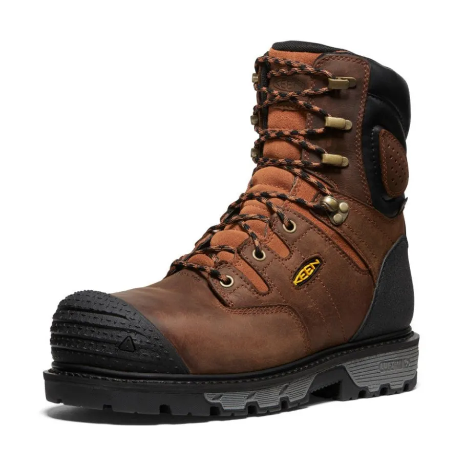 Men KEEN Work Boots & Shoes<Men'S Camden 8" Insulated Waterproof Boot (Carbon-Fiber Toe) | Leather Brown/Black