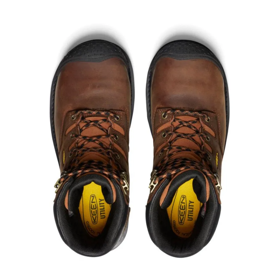 Men KEEN Work Boots & Shoes<Men'S Camden 8" Insulated Waterproof Boot (Carbon-Fiber Toe) | Leather Brown/Black