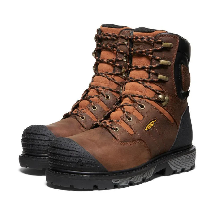 Men KEEN Work Boots & Shoes<Men'S Camden 8" Waterproof Boot (Carbon-Fiber Toe) | Leather Brown/Black