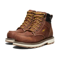 Men KEEN Work Boots & Shoes<Men'S Cincinnati 6" Waterproof 90° Heel Boot (Carbon-Fiber Toe) | Tuscan Red/Sandshell