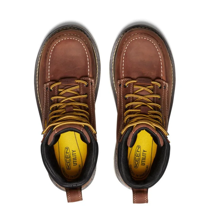 Men KEEN Work Boots & Shoes<Men'S Cincinnati 6" Waterproof 90° Heel Boot (Carbon-Fiber Toe) | Tuscan Red/Sandshell
