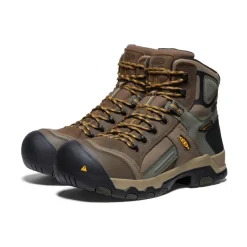 Men KEEN Work Boots & Shoes<Men'S Davenport Al Waterproof Mid (Composite Toe) | Shitake/Forest Night