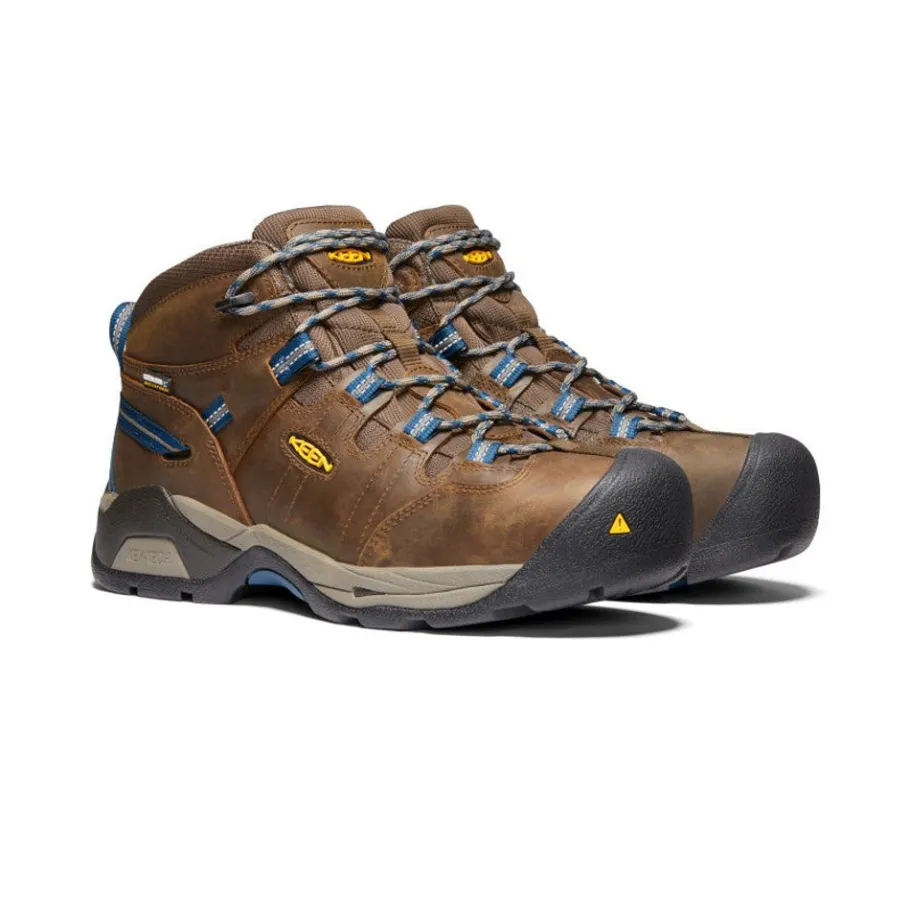 Men KEEN Work Boots & Shoes<Men'S Detroit Xt Waterproof Boot (Steel Toe) | Cascade Brown/Orion Blue