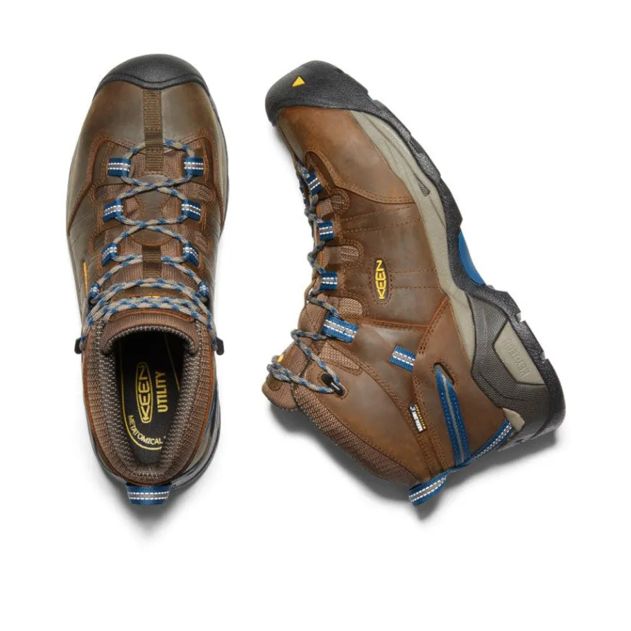 Men KEEN Work Boots & Shoes<Men'S Detroit Xt Waterproof Boot (Steel Toe) | Cascade Brown/Orion Blue