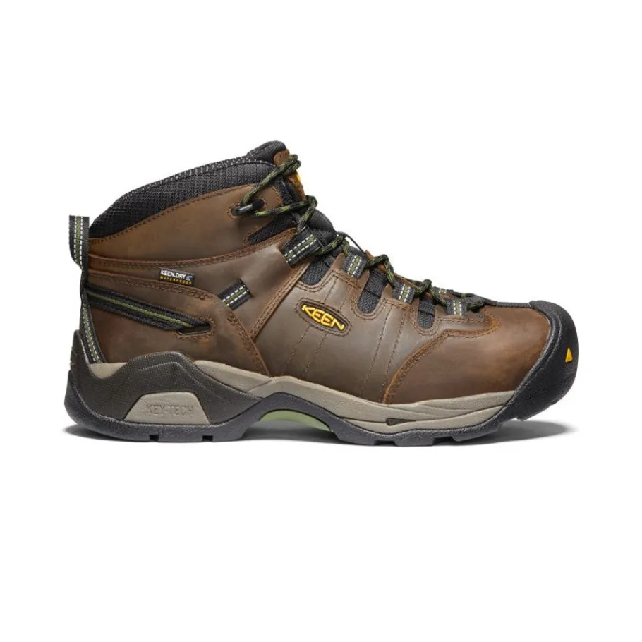 Men KEEN Work Boots & Shoes<Men'S Detroit Xt Waterproof Boot (Steel Toe) | Cascade Brown/Bronze Green