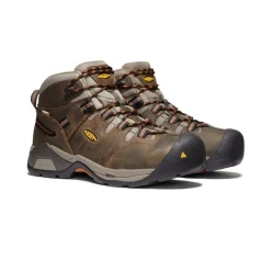 Men KEEN Work Boots & Shoes<Men'S Detroit Xt Waterproof Boot (Soft Toe) | Black Olive/Leather Brown