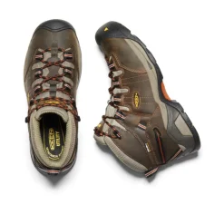Men KEEN Work Boots & Shoes<Men'S Detroit Xt Waterproof Boot (Soft Toe) | Black Olive/Leather Brown