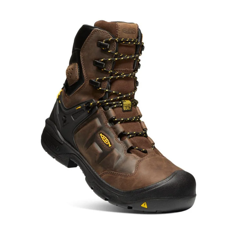 Men KEEN Work Boots & Shoes<Men'S Dover 8" Waterproof Boot (Carbon-Fiber Toe) | Dark Earth/Black