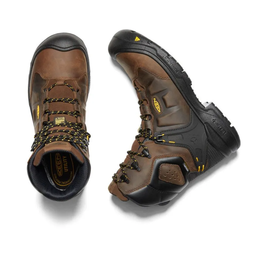 Men KEEN Work Boots & Shoes<Men'S Dover 8" Waterproof Boot (Carbon-Fiber Toe) | Dark Earth/Black