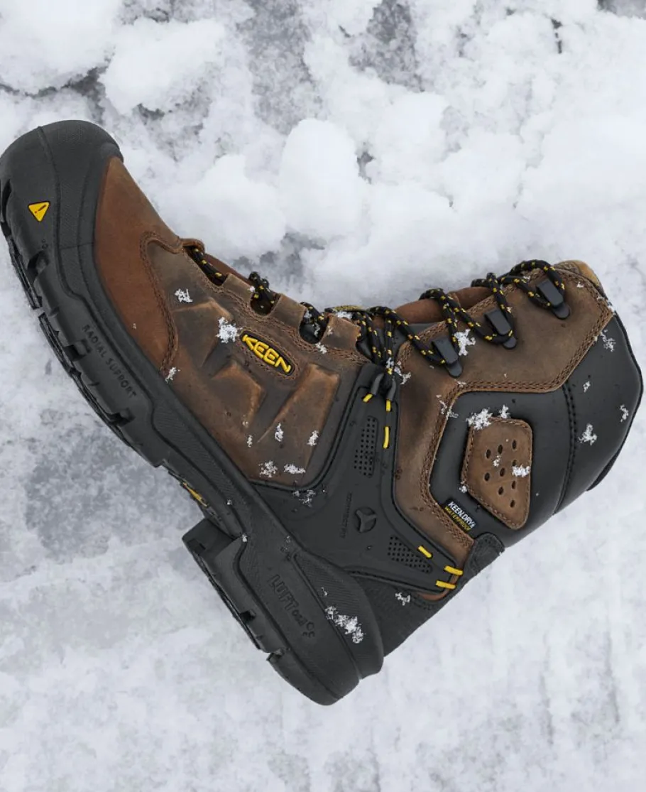 Men KEEN Work Boots & Shoes<Men'S Dover 8" Waterproof Boot (Carbon-Fiber Toe) | Dark Earth/Black