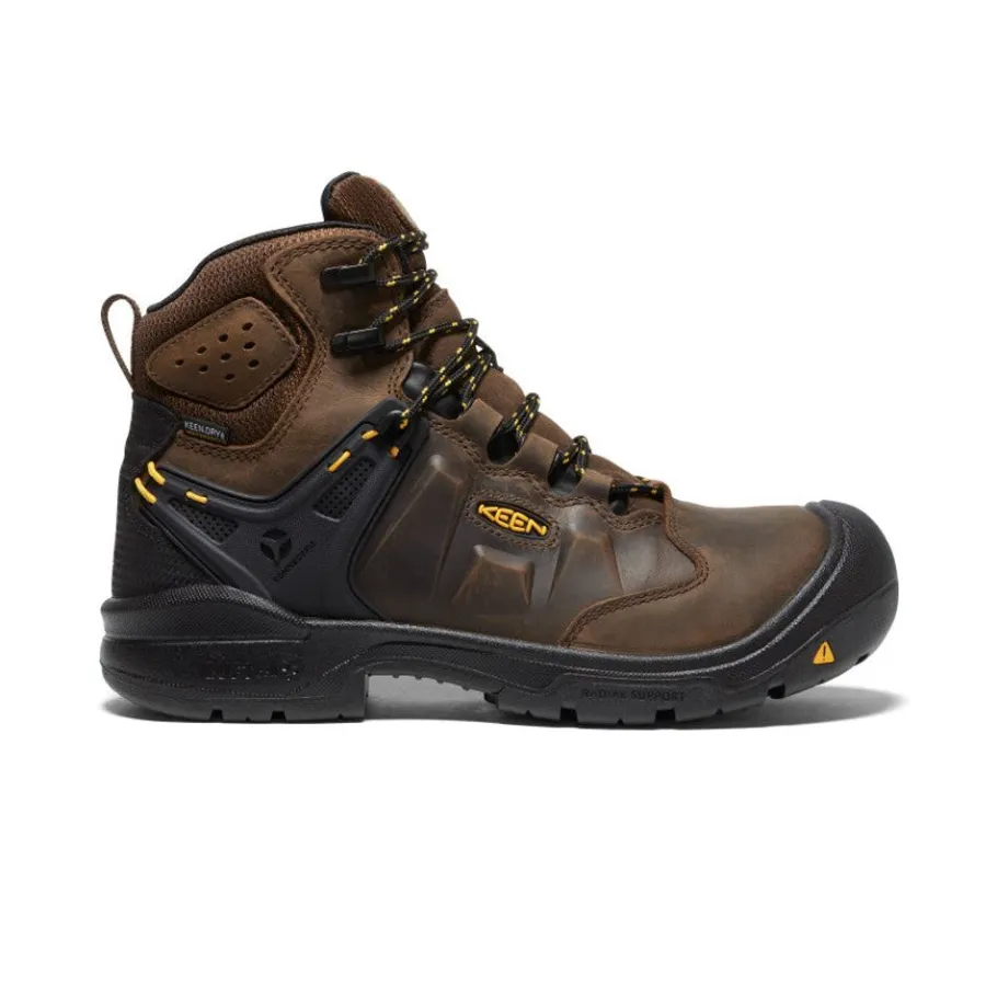 Men KEEN Work Boots & Shoes<Men'S Dover 6" Waterproof (Carbon-Fiber Toe) | Dark Earth/Black