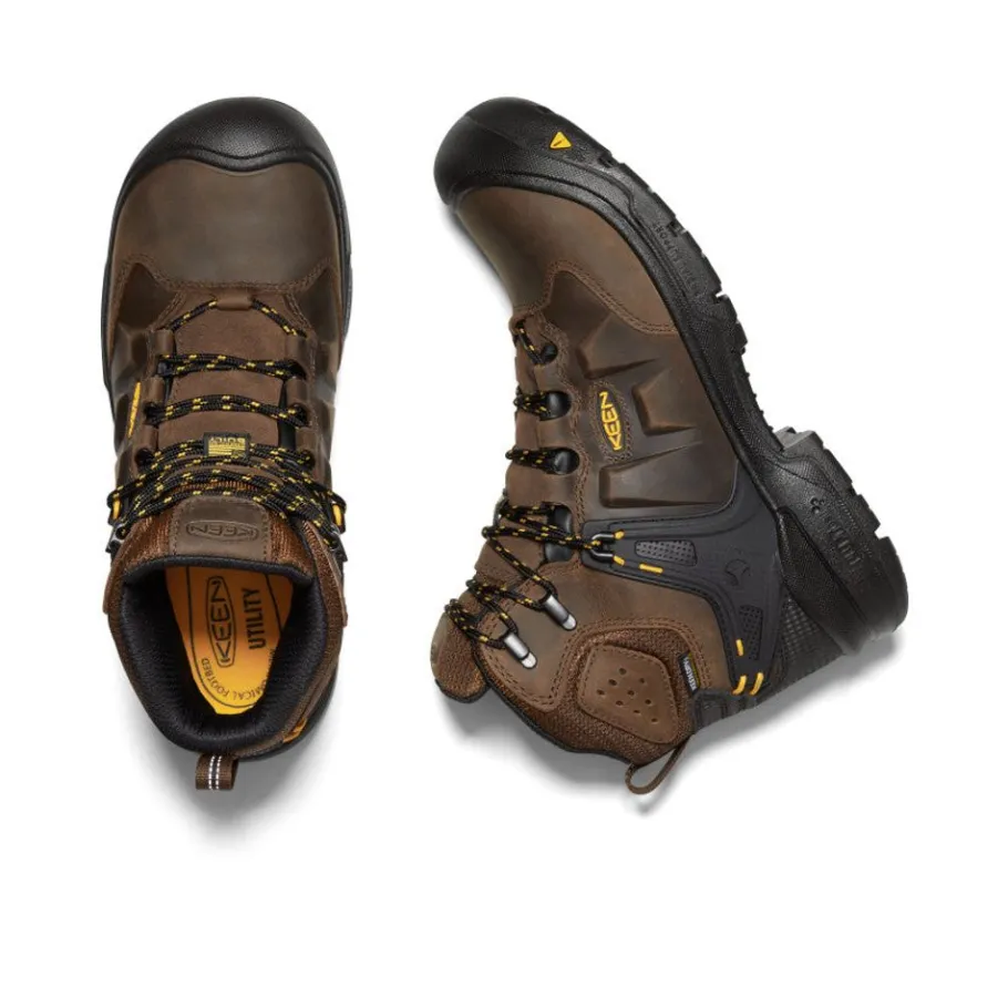 Men KEEN Work Boots & Shoes<Men'S Dover 6" Waterproof (Carbon-Fiber Toe) | Dark Earth/Black