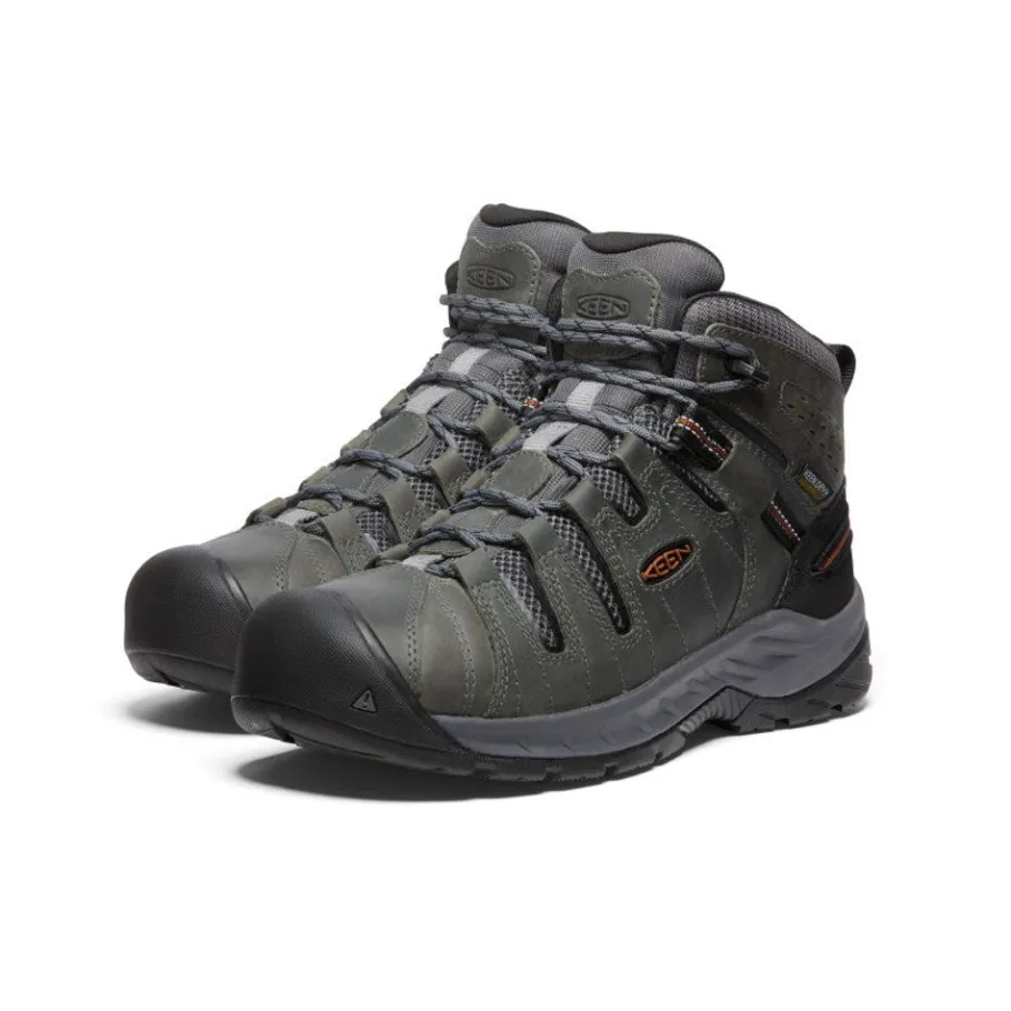 Men KEEN Work Boots & Shoes<Men'S Flint Ii Waterproof Mid (Soft Toe) | Steel Grey/Tortoise Shell