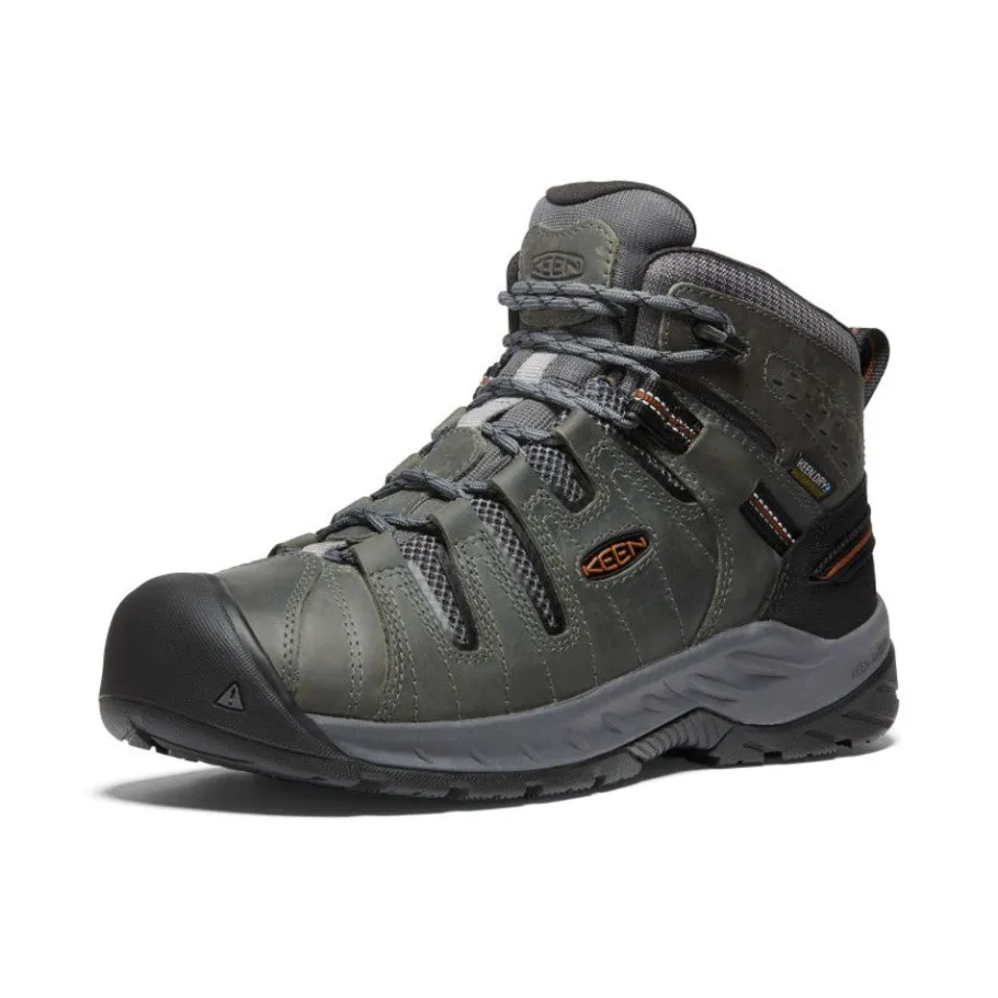 Men KEEN Work Boots & Shoes<Men'S Flint Ii Waterproof Mid (Soft Toe) | Steel Grey/Tortoise Shell