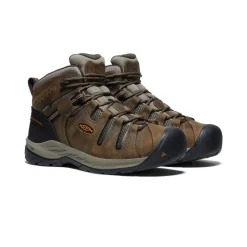 Men KEEN Work Boots & Shoes<Men'S Flint Ii Waterproof Mid (Soft Toe) | Black Olive/Brindle