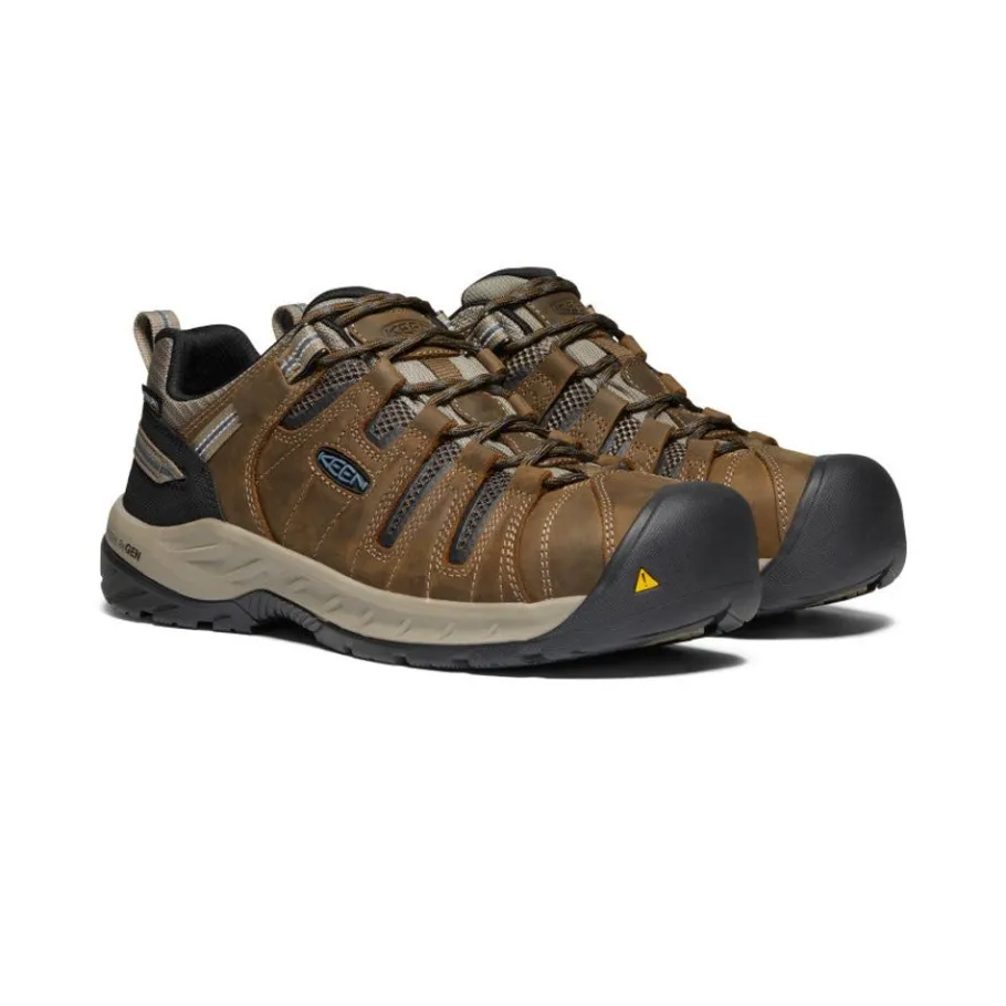 Men KEEN Work Boots & Shoes<Men'S Flint Ii Waterproof (Steel Toe) | Cascade Brown/Orion Blue