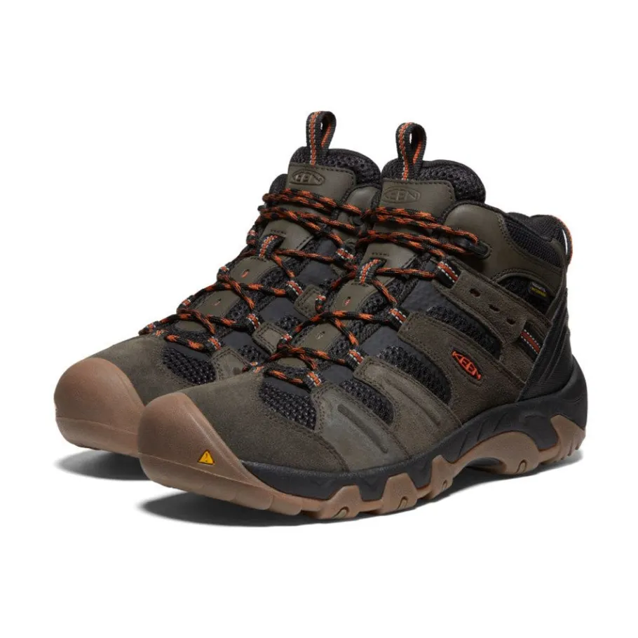 Men KEEN Boots<Men'S Headout Waterproof Hiking Boot | Black Olive/Fossil Orange