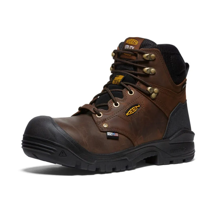 Men KEEN Work Boots & Shoes<Men'S Independence 6" Insulated Waterproof Boot (Carbon Fiber Toe) | Dark Earth/Black