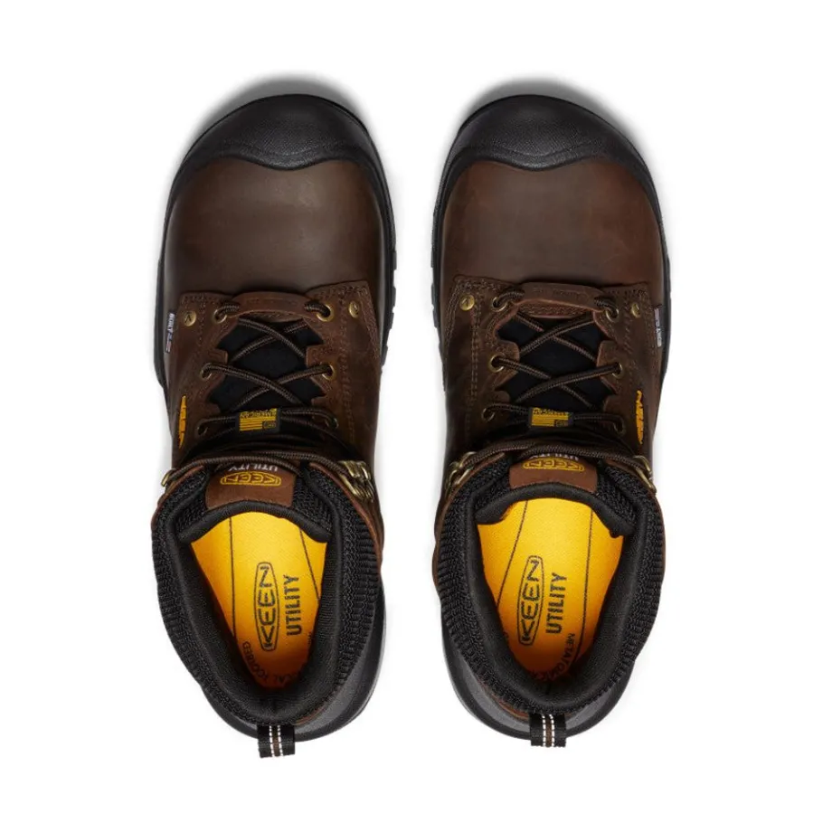 Men KEEN Work Boots & Shoes<Men'S Independence 6" Insulated Waterproof Boot (Carbon Fiber Toe) | Dark Earth/Black