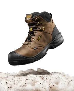 Men KEEN Work Boots & Shoes<Men'S Independence 6" Insulated Waterproof Boot (Carbon Fiber Toe) | Dark Earth/Black