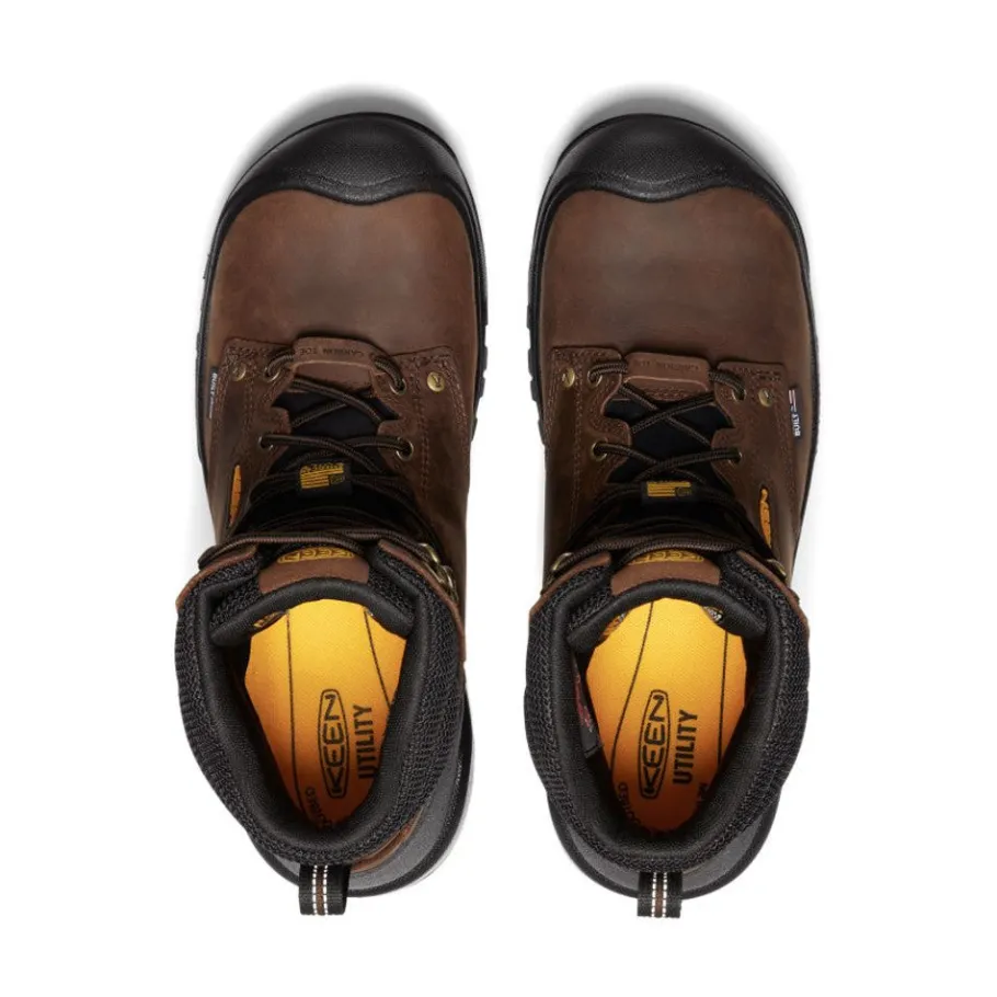 Men KEEN Work Boots & Shoes<Men'S Independence 8" Insulated Waterproof Boot (Carbon Fiber Toe) | Dark Earth/Black