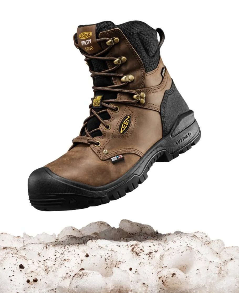 Men KEEN Work Boots & Shoes<Men'S Independence 8" Insulated Waterproof Boot (Carbon Fiber Toe) | Dark Earth/Black
