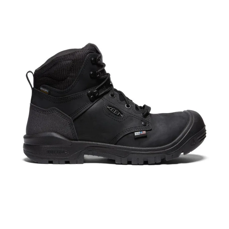 Men KEEN Work Boots & Shoes<Men'S Independence 6" Waterproof Boot (Carbon Fiber Toe) | Black/Black