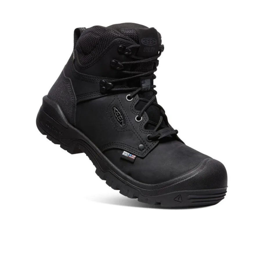 Men KEEN Work Boots & Shoes<Men'S Independence 6" Waterproof Boot (Carbon Fiber Toe) | Black/Black