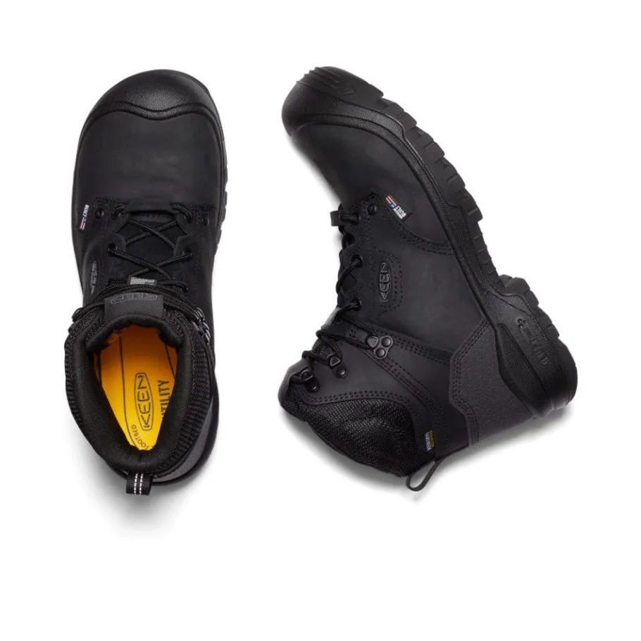 Men KEEN Work Boots & Shoes<Men'S Independence 6" Waterproof Boot (Carbon Fiber Toe) | Black/Black