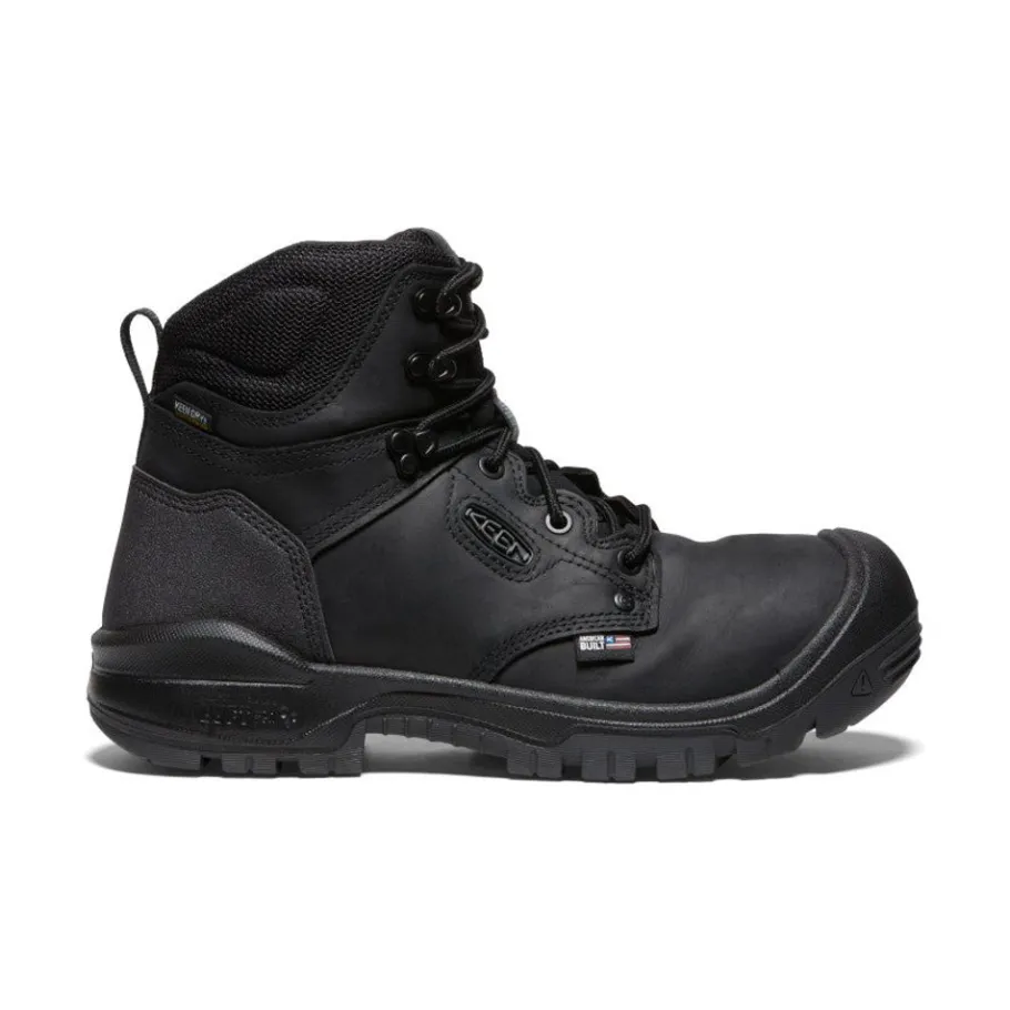 Men KEEN Work Boots & Shoes<Men'S Independence 6" Waterproof Boot (Soft Toe) | Black/Black