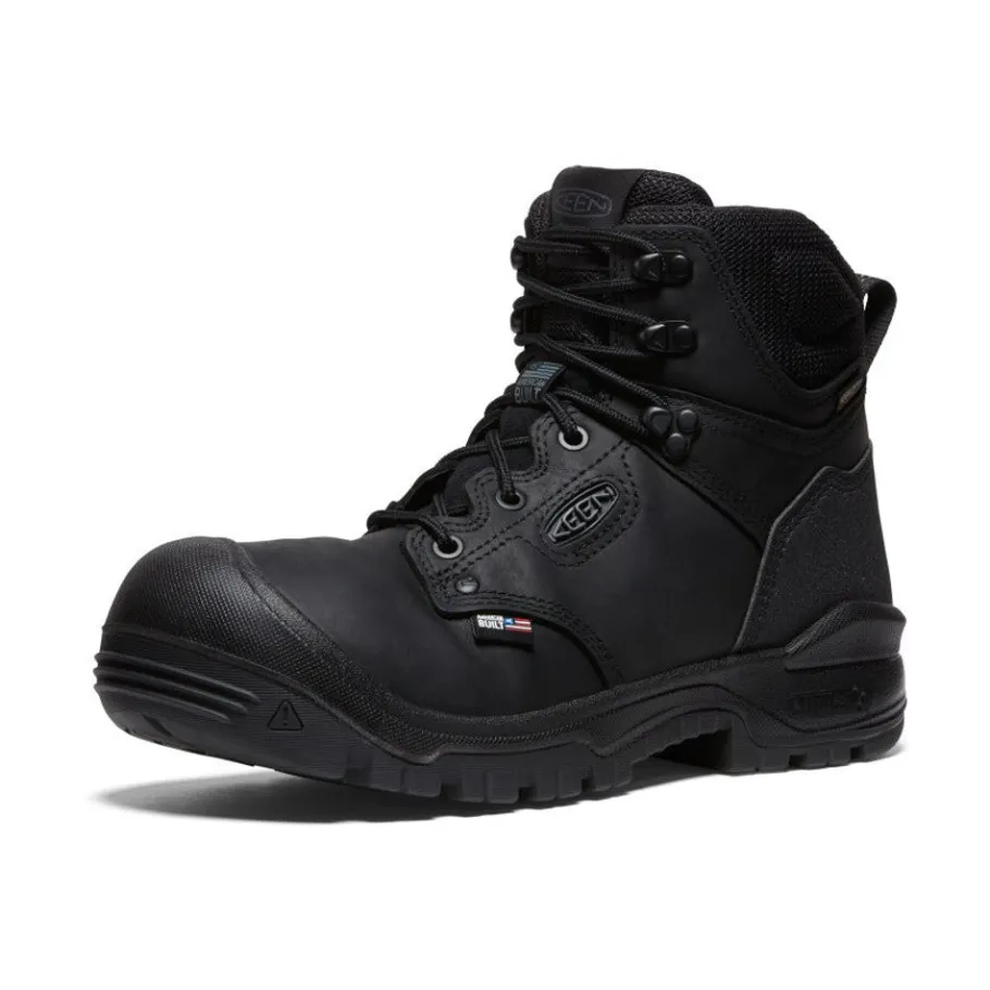 Men KEEN Work Boots & Shoes<Men'S Independence 6" Waterproof Boot (Soft Toe) | Black/Black