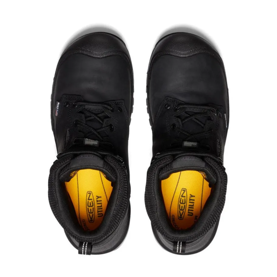 Men KEEN Work Boots & Shoes<Men'S Independence 6" Waterproof Boot (Soft Toe) | Black/Black