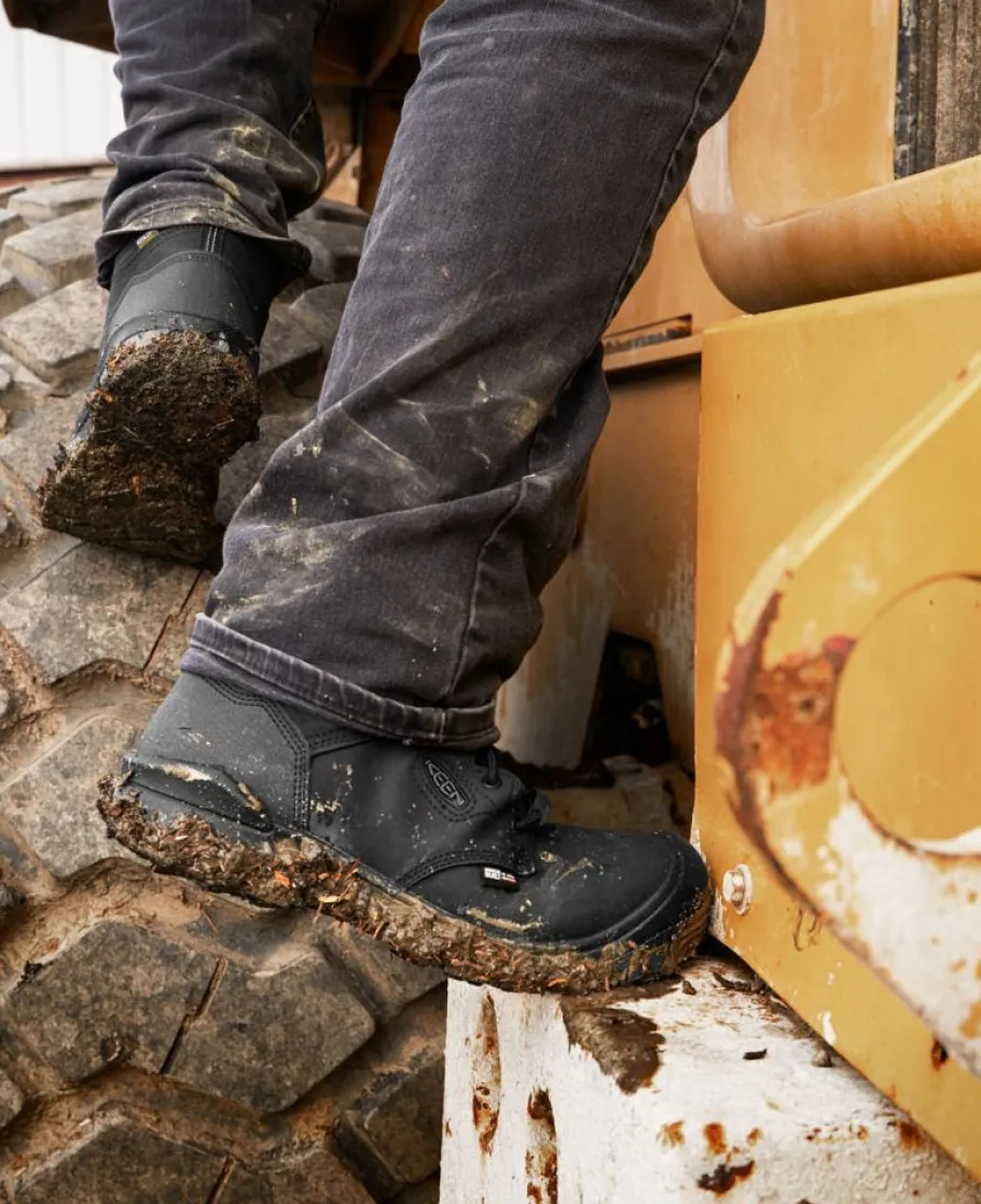 Men KEEN Work Boots & Shoes<Men'S Independence 6" Waterproof Boot (Soft Toe) | Black/Black