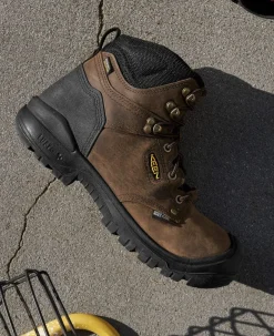 Men KEEN Work Boots & Shoes<Men'S Independence 6" Waterproof Boot (Carbon Fiber Toe) | Dark Earth/Black