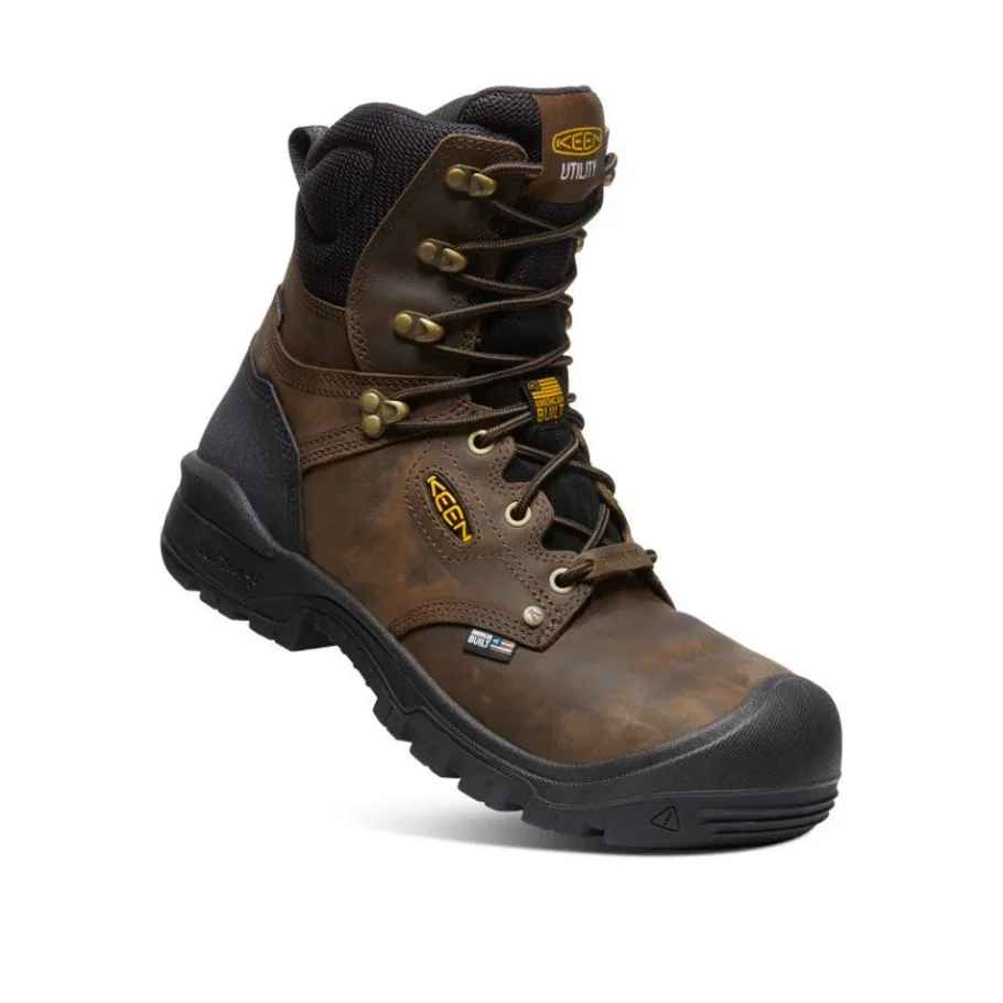 Men KEEN Work Boots & Shoes<Men'S Independence 8" Waterproof Boot (Carbon Fiber Toe) | Dark Earth/Black